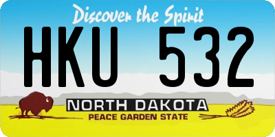 ND license plate HKU532