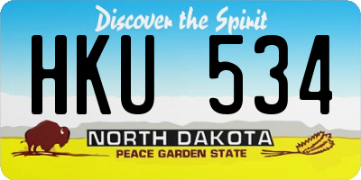 ND license plate HKU534