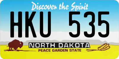 ND license plate HKU535