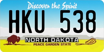 ND license plate HKU538