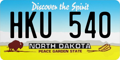 ND license plate HKU540