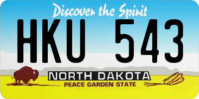 ND license plate HKU543