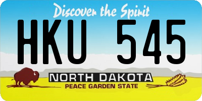 ND license plate HKU545