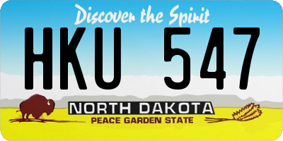 ND license plate HKU547