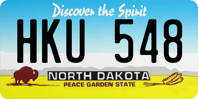 ND license plate HKU548