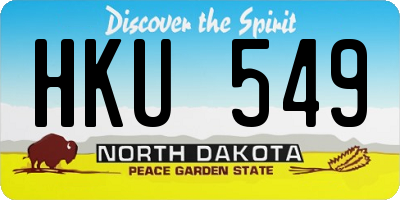 ND license plate HKU549