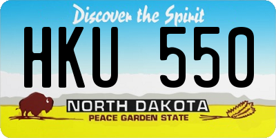 ND license plate HKU550