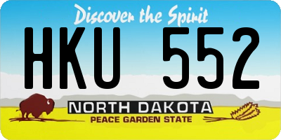 ND license plate HKU552