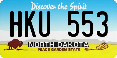 ND license plate HKU553