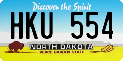 ND license plate HKU554