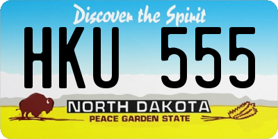 ND license plate HKU555