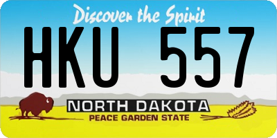 ND license plate HKU557