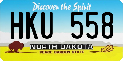 ND license plate HKU558