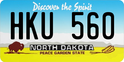 ND license plate HKU560