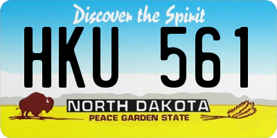 ND license plate HKU561