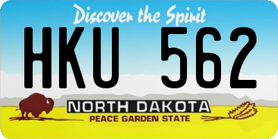 ND license plate HKU562