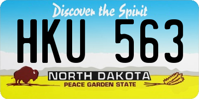 ND license plate HKU563