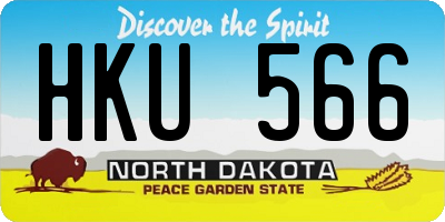 ND license plate HKU566