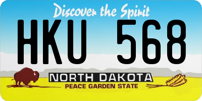 ND license plate HKU568