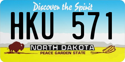 ND license plate HKU571