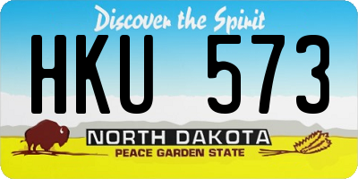 ND license plate HKU573