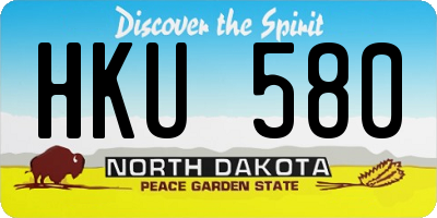 ND license plate HKU580