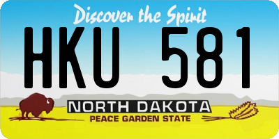 ND license plate HKU581