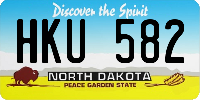 ND license plate HKU582