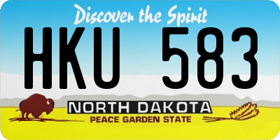 ND license plate HKU583