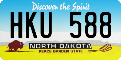 ND license plate HKU588