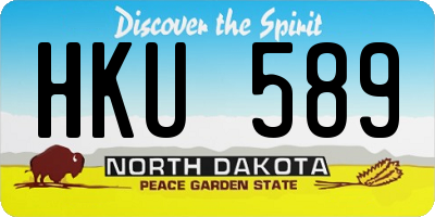 ND license plate HKU589