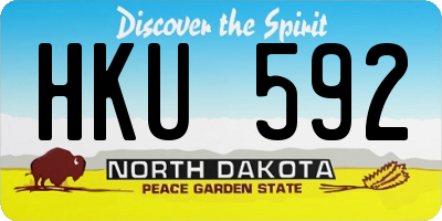 ND license plate HKU592