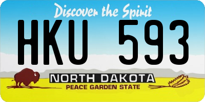 ND license plate HKU593