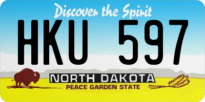 ND license plate HKU597