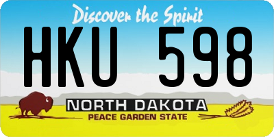 ND license plate HKU598