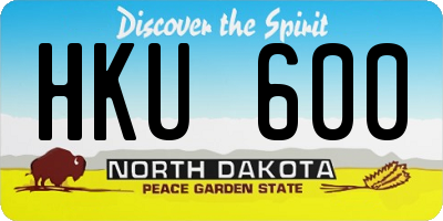 ND license plate HKU600