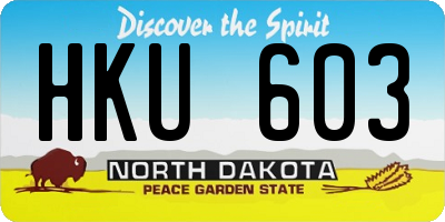 ND license plate HKU603