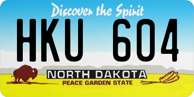 ND license plate HKU604