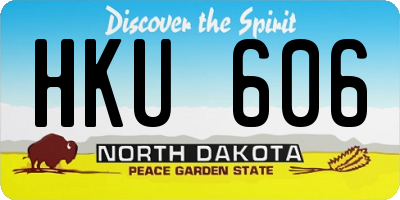 ND license plate HKU606