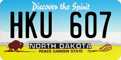 ND license plate HKU607