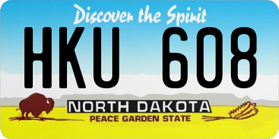 ND license plate HKU608