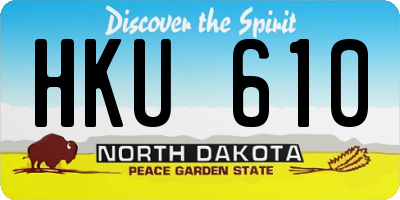 ND license plate HKU610