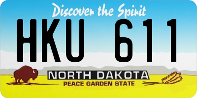 ND license plate HKU611