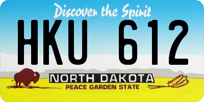 ND license plate HKU612