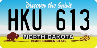 ND license plate HKU613