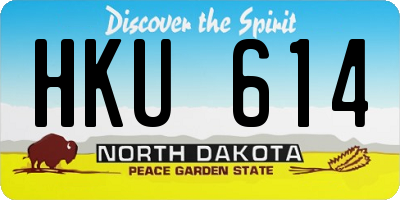 ND license plate HKU614