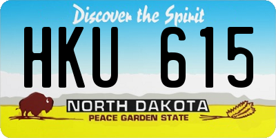 ND license plate HKU615