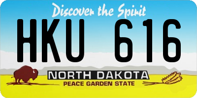 ND license plate HKU616