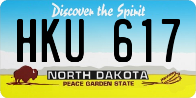 ND license plate HKU617