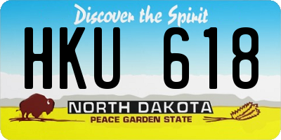 ND license plate HKU618